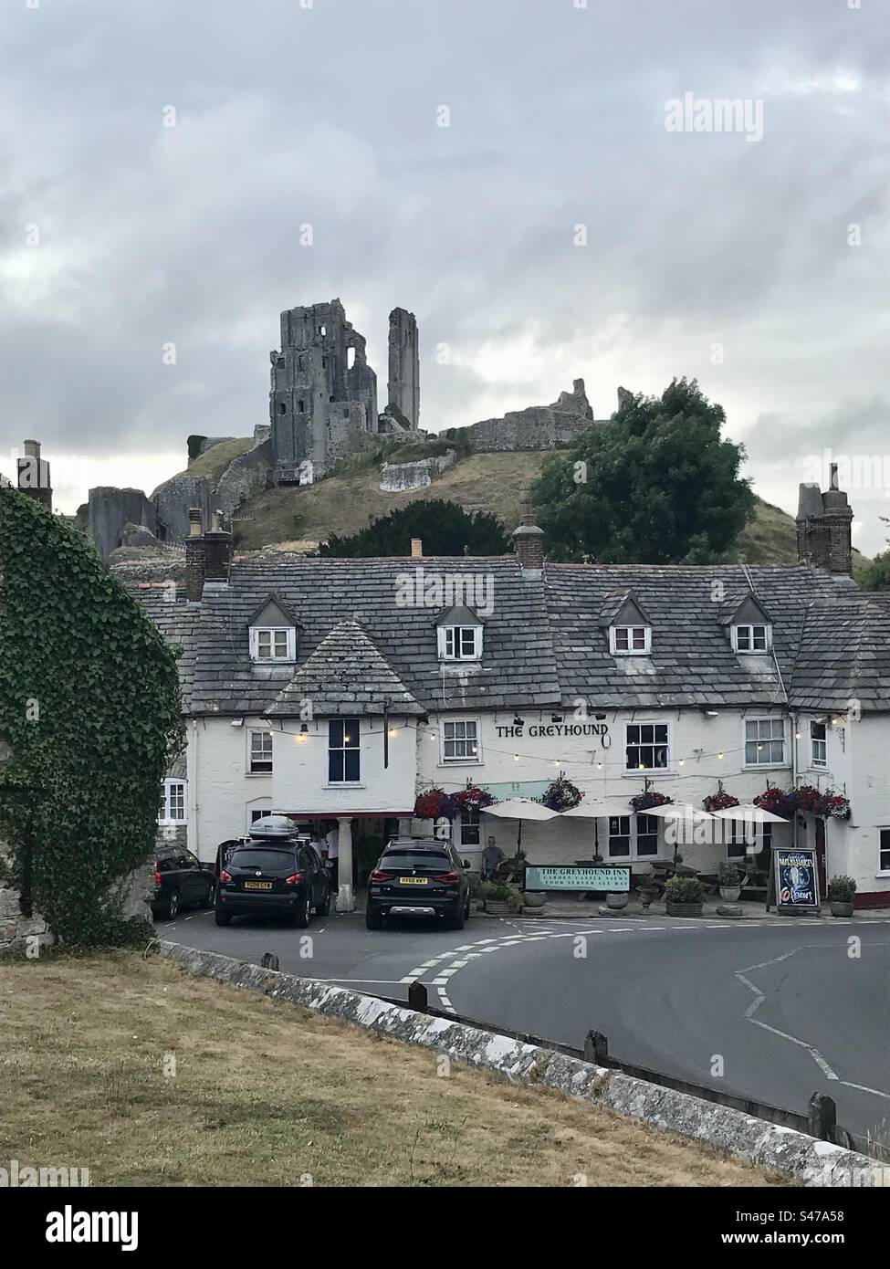 Corfe Castle in Dorset, England - Smartphone Captured Stock Image