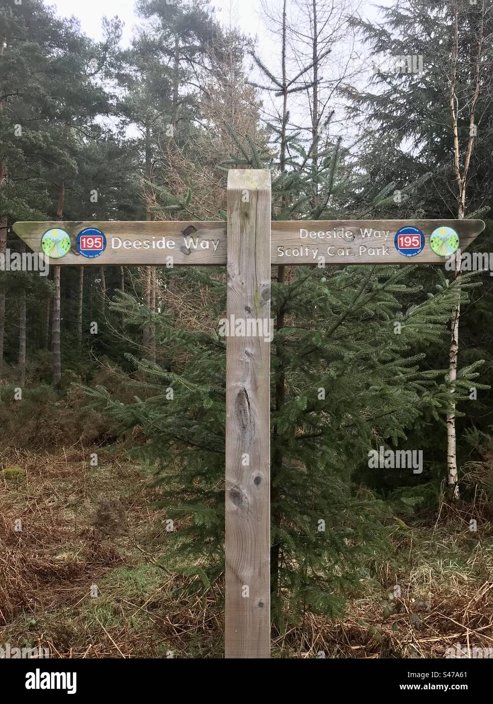 Deeside Way Signpost - Smartphone Captured Stock Image