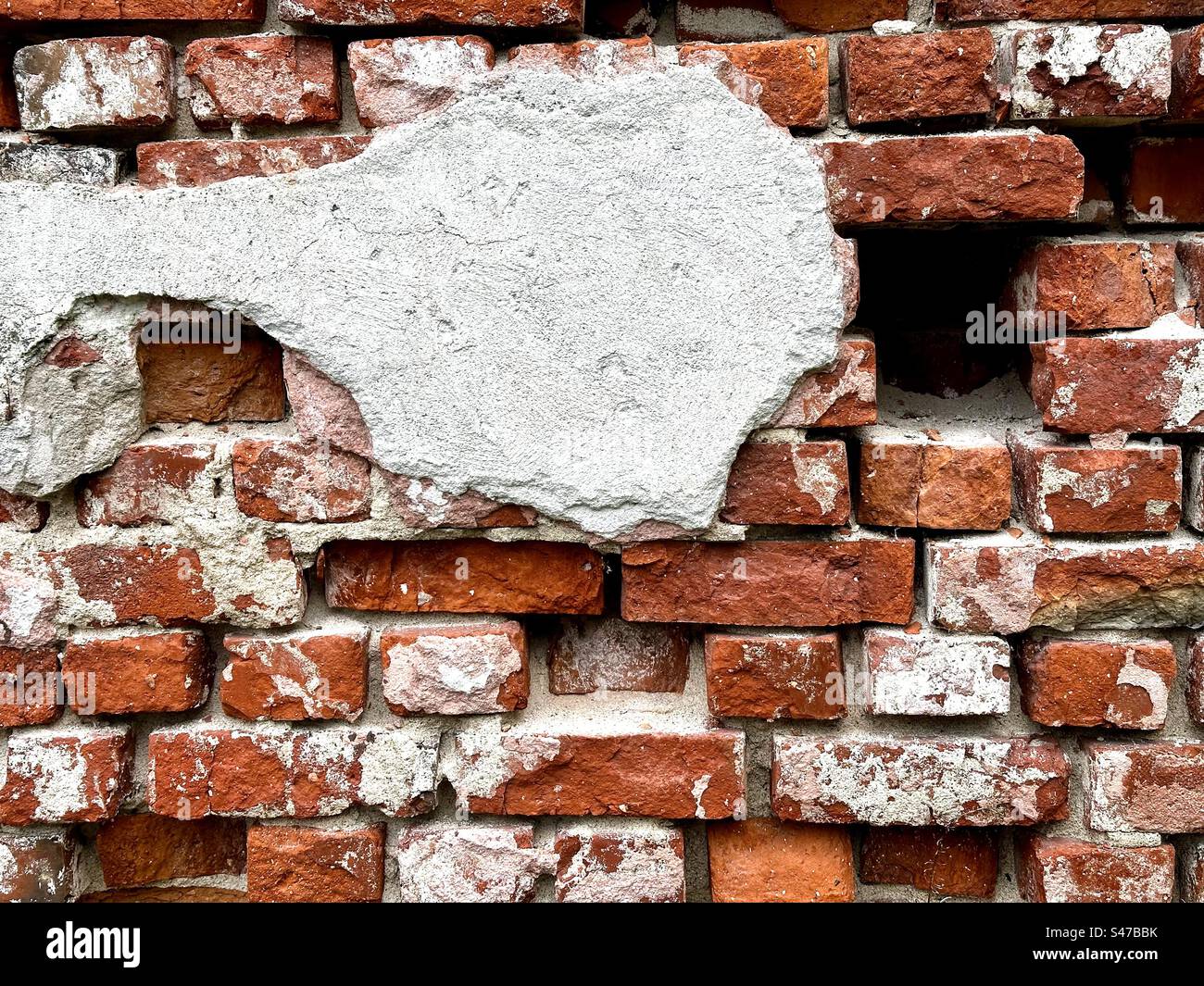 Damaged brick wall - Smartphone Captured Stock Image