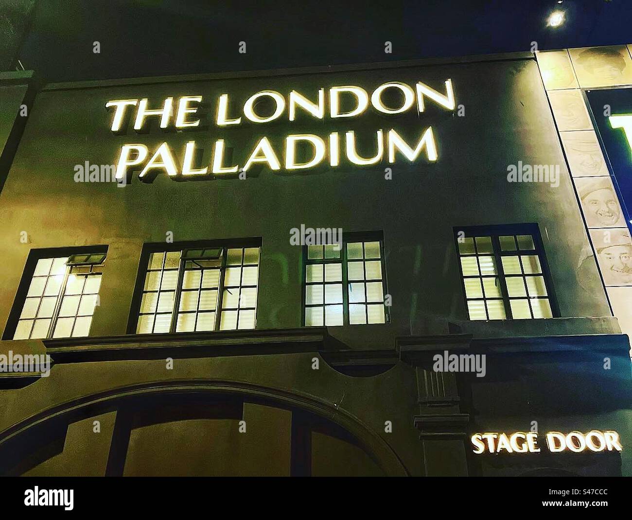 The London Palladium Stage Door at the back of the famous theatre Stock ...