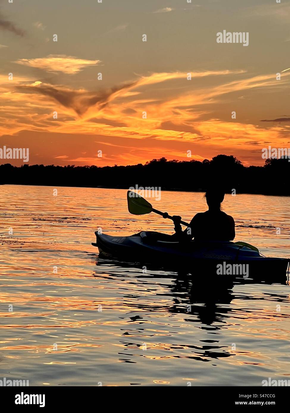 Kayaking in the river in Indiana Stock Photo Alamy