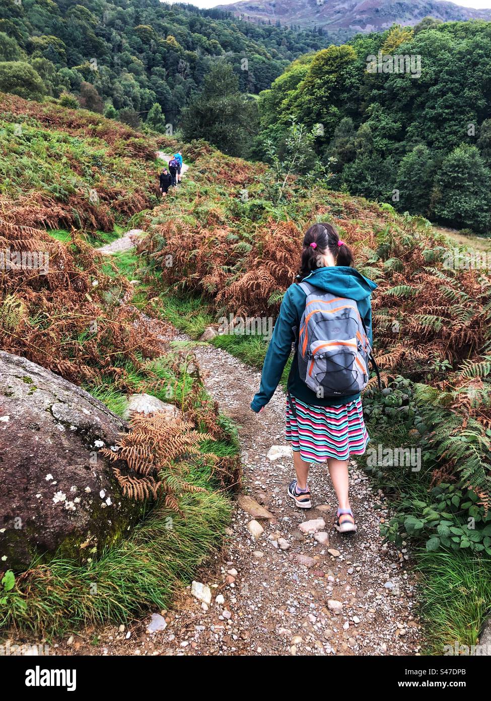 Hiking on the paths around Grasmere, Lake District - Smartphone Captured Stock Image