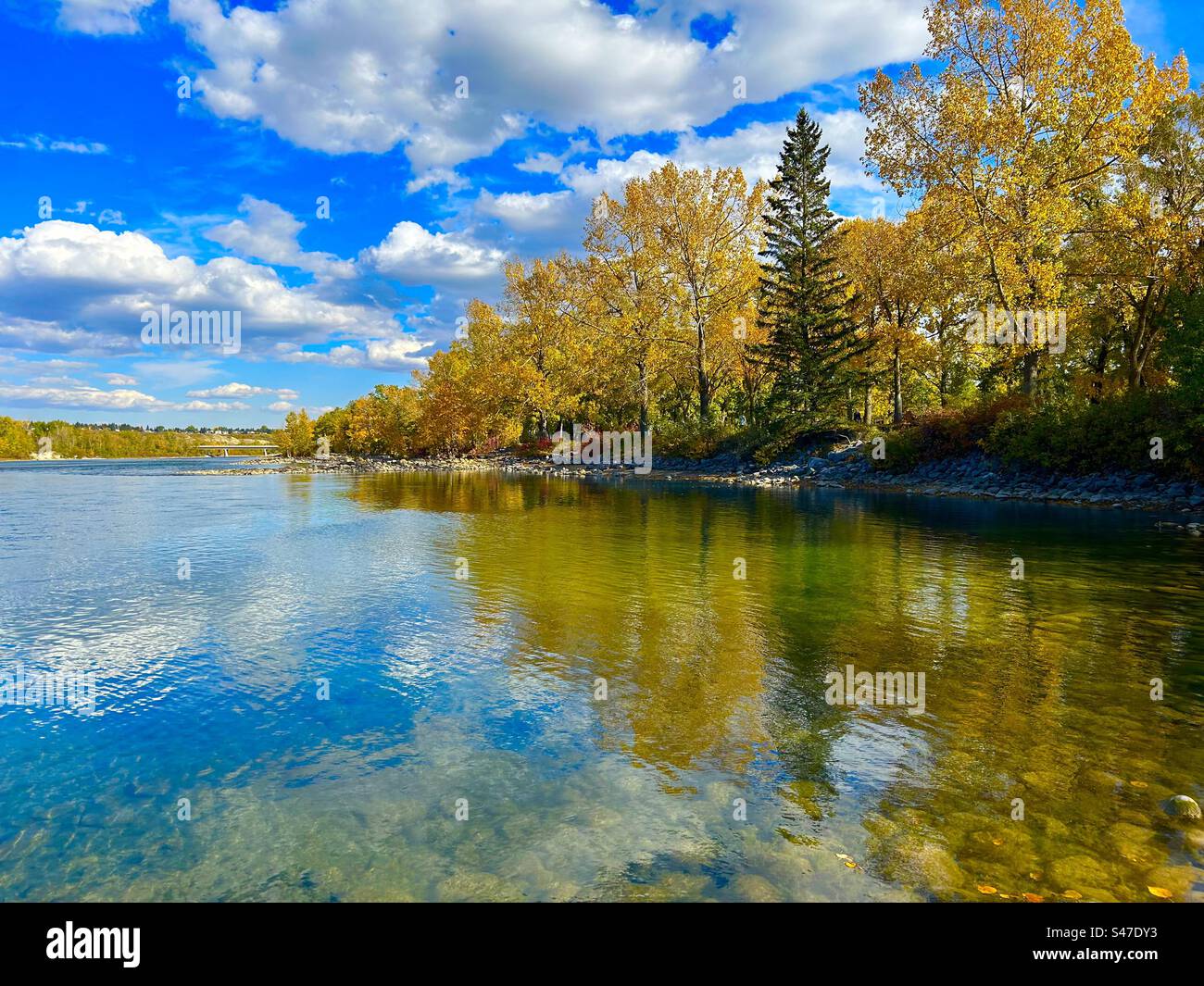 Autumn in Alberta, Canada, Bowness Park, Calgary, Bow River