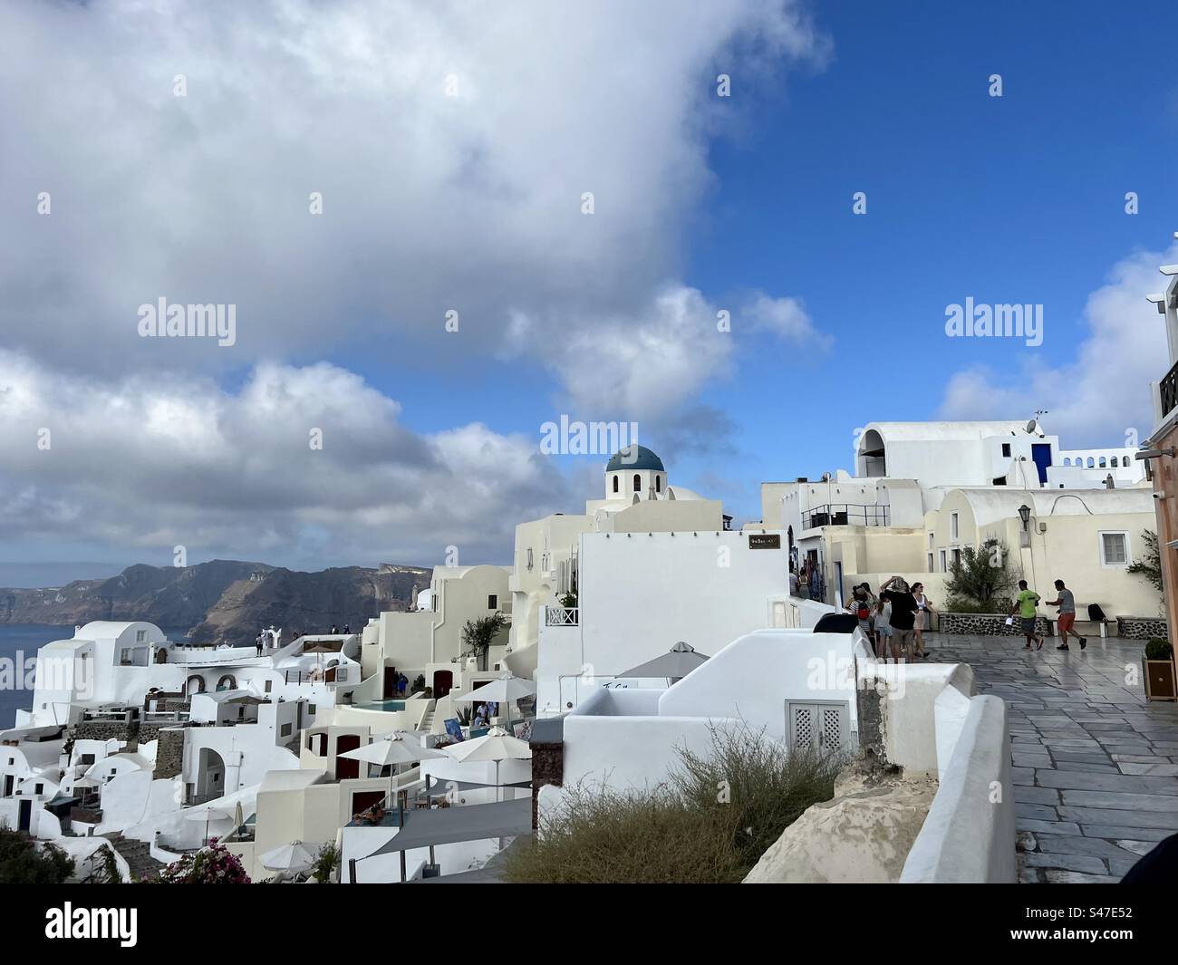 The village of Oia on the slopes of Santorini - Smartphone Captured Stock Image