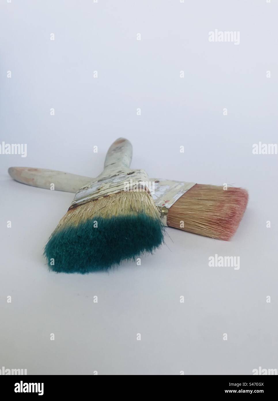 Used paint brushes - Smartphone Captured Stock Image