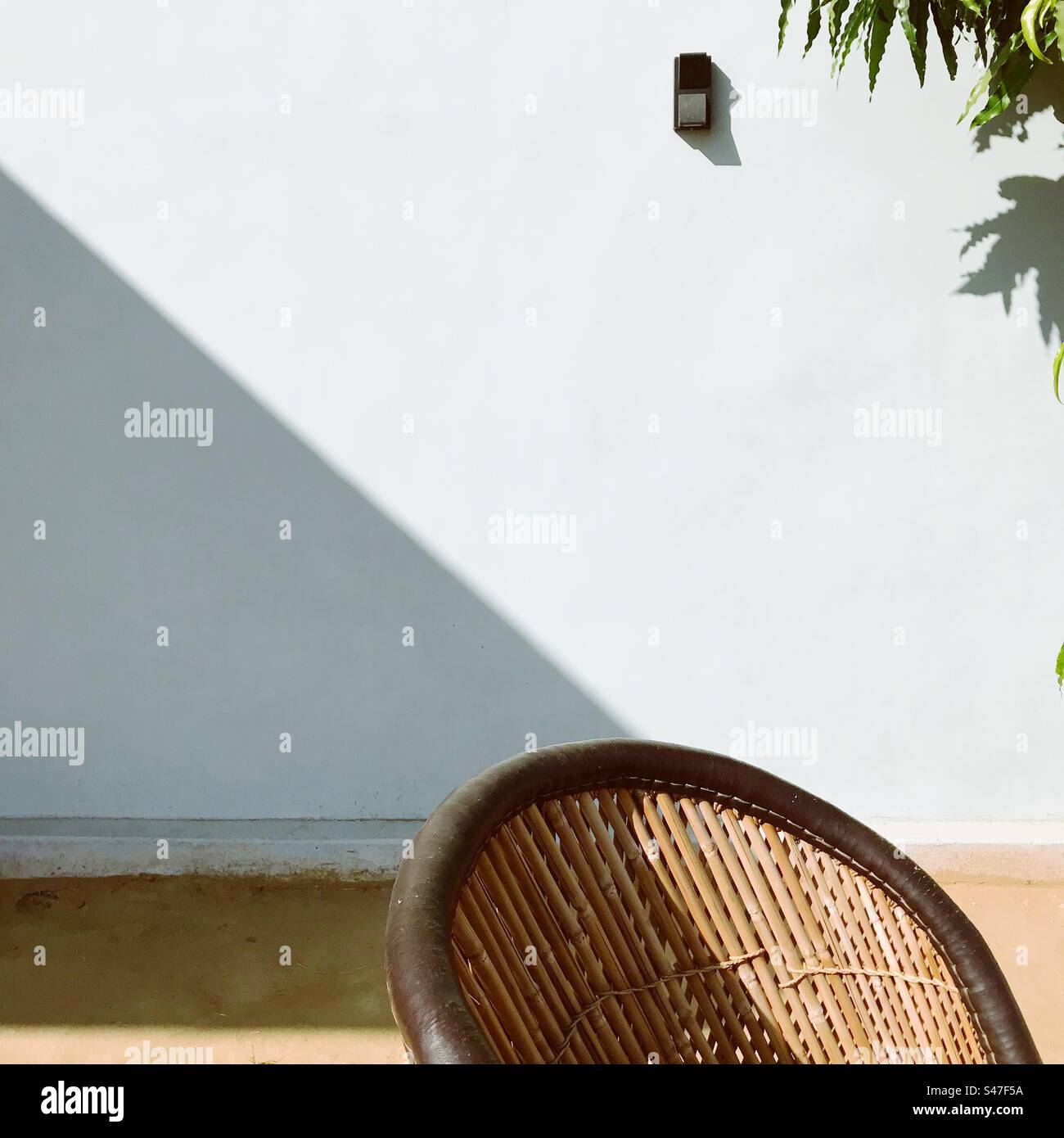 A can chair outdoors in the sun - Smartphone Captured Stock Image