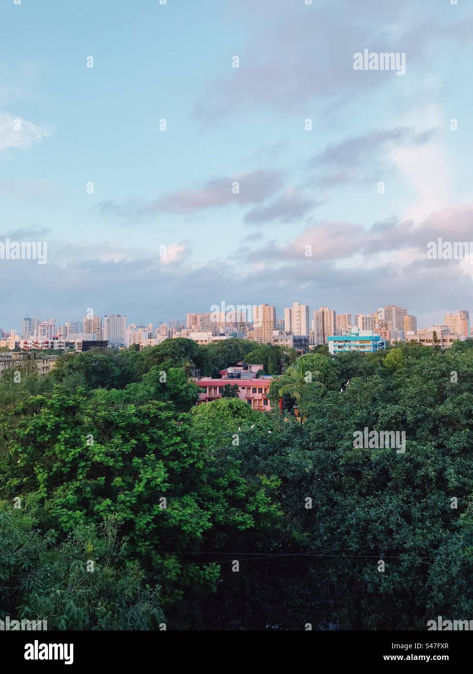 Mumbai skyline with lots of trees - Smartphone Captured Stock Image Mumbai skyline with lots of trees - Smartphone Captured Stock Image