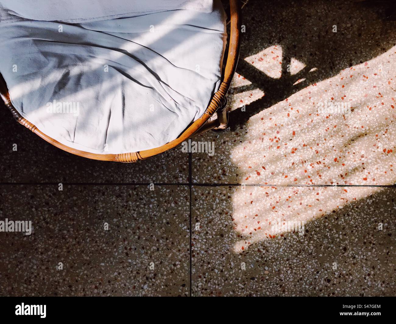 A top view of a cain chair - Smartphone Captured Stock Image