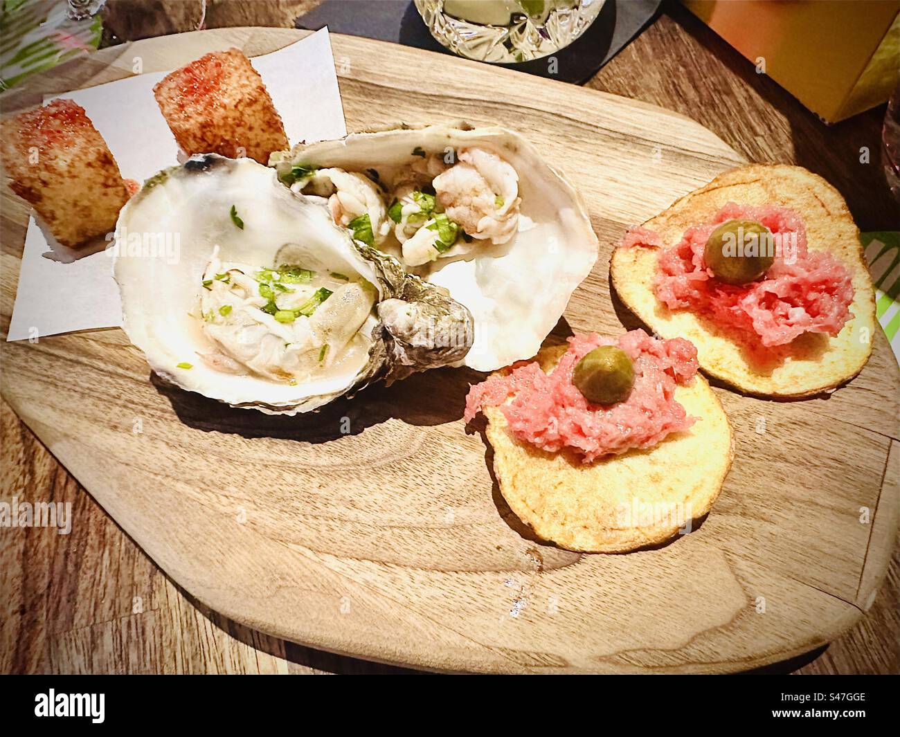 Tasty tapas close up picture - with fresh ingredients - Smartphone Captured Stock Image