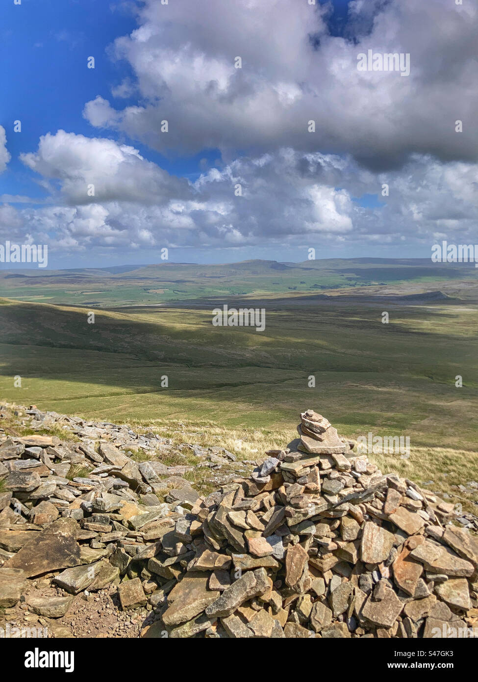 View from Ingleborough Yorkshire Dales - Smartphone Captured Stock Image