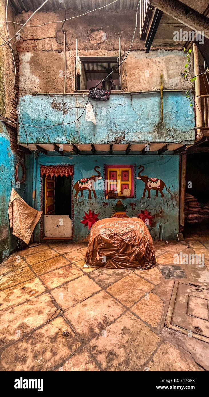 Inside kumbharwada, dharavi Mumbai - Smartphone Captured Stock Image