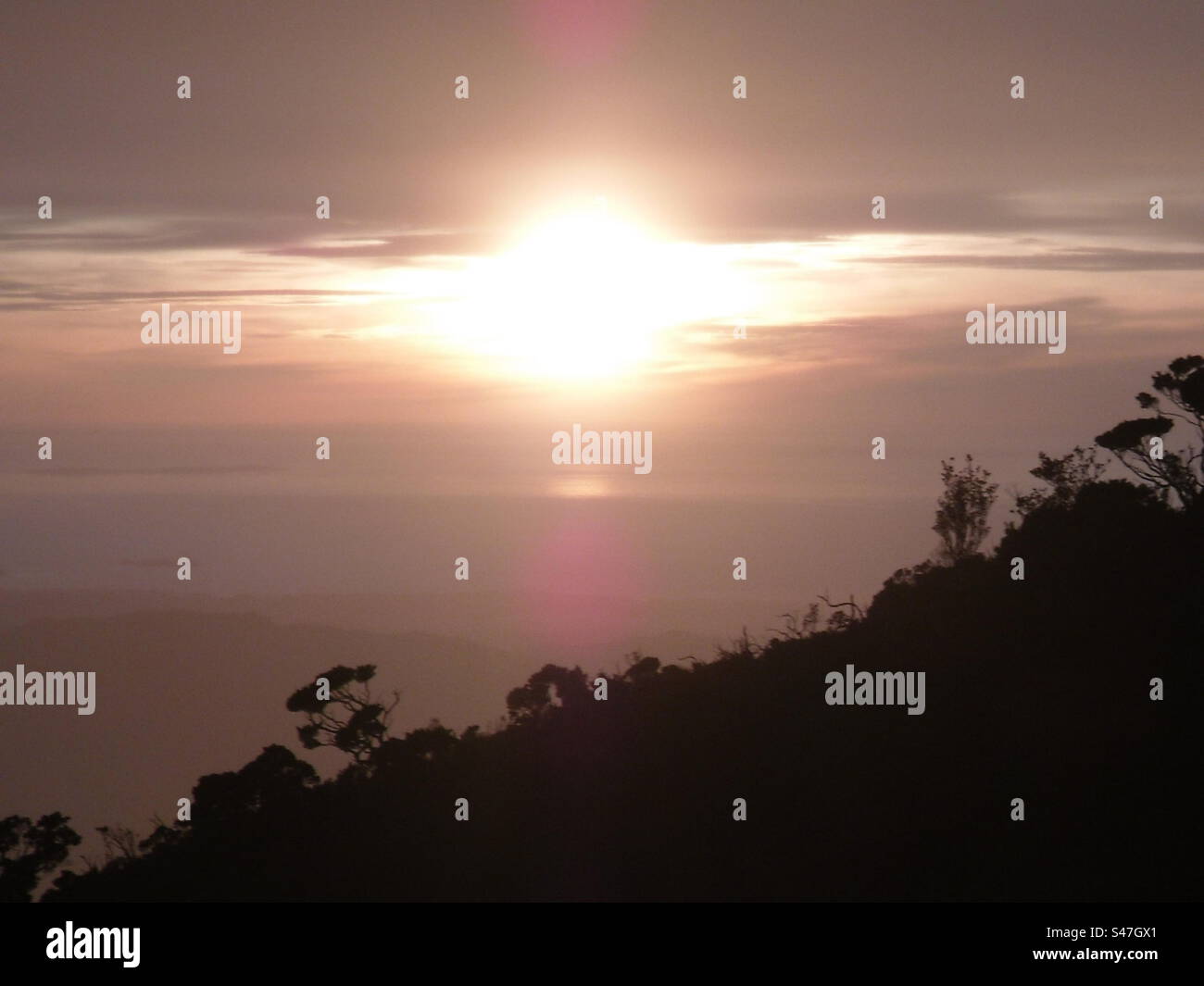Sunset on Mount Kinabalu, Borneo - Smartphone Captured Stock Image