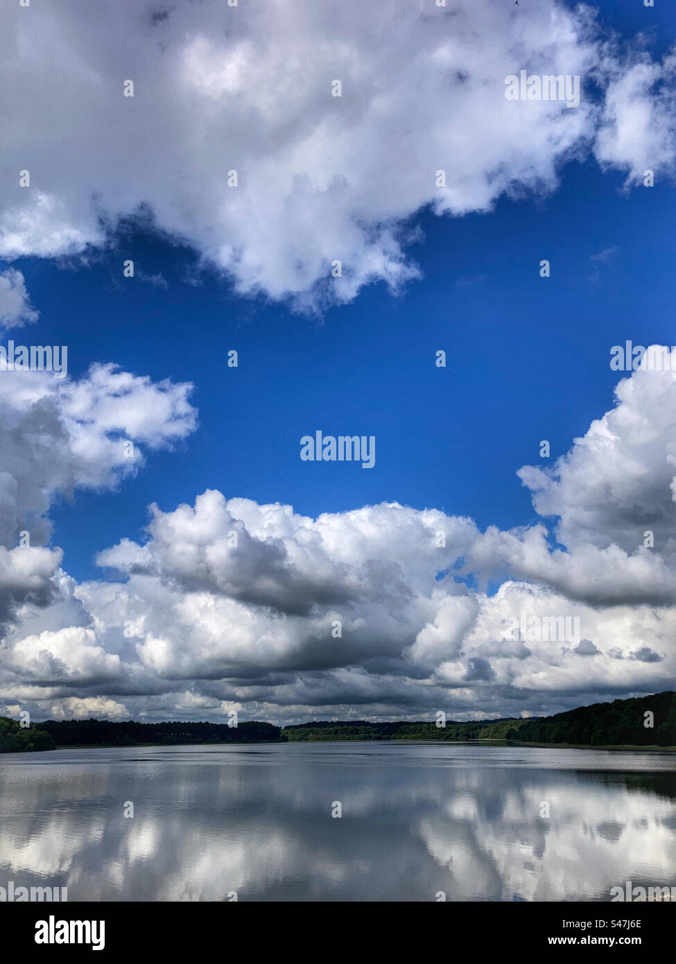 Eccup reservoir on a summers day West Yorkshire - Smartphone Captured Stock Image