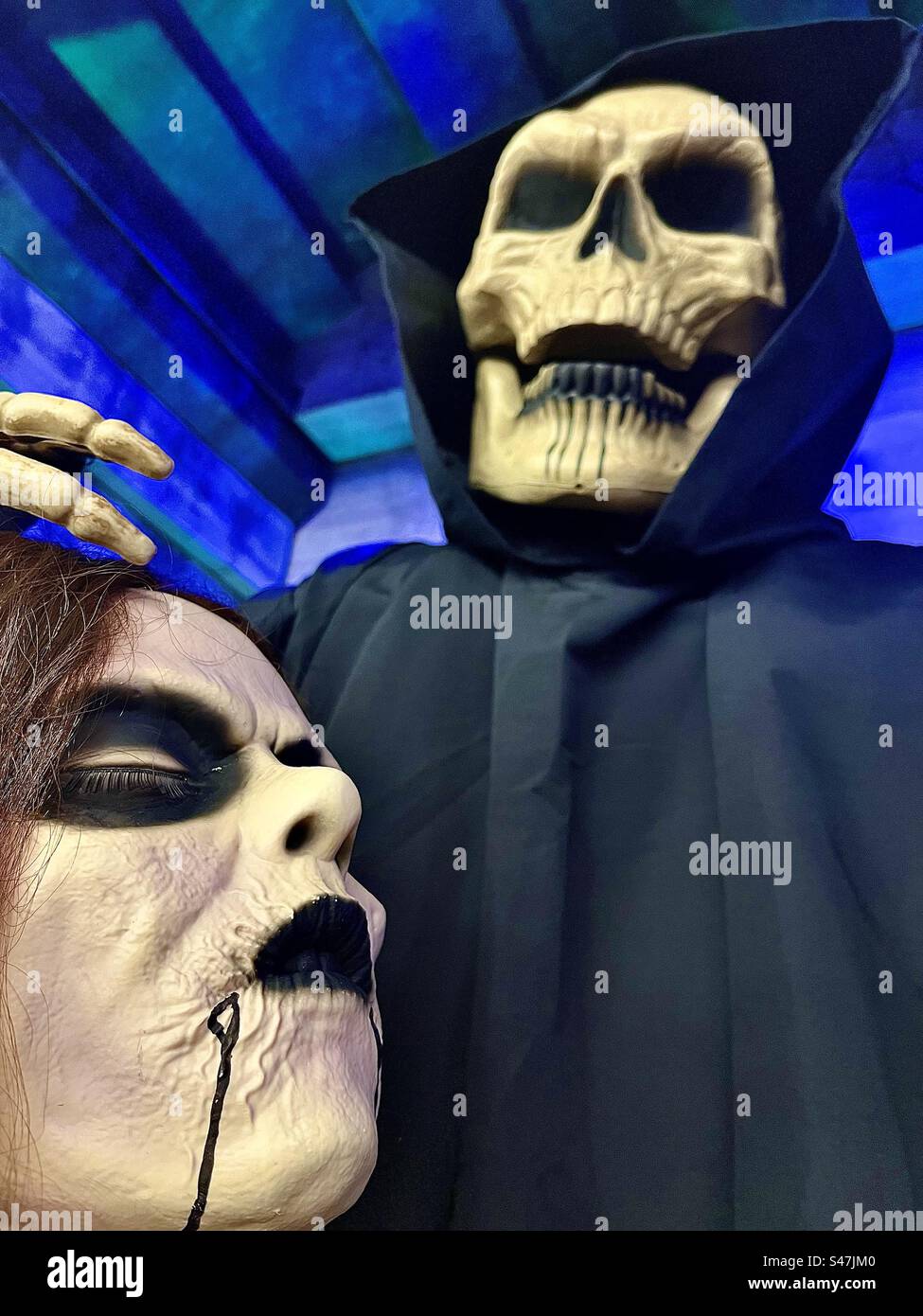 Eerie Halloween Couple - Smartphone Captured Stock Image
