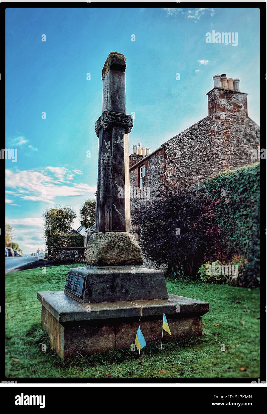 War memorial in Bowden village in Scotland Stock Photo Alamy