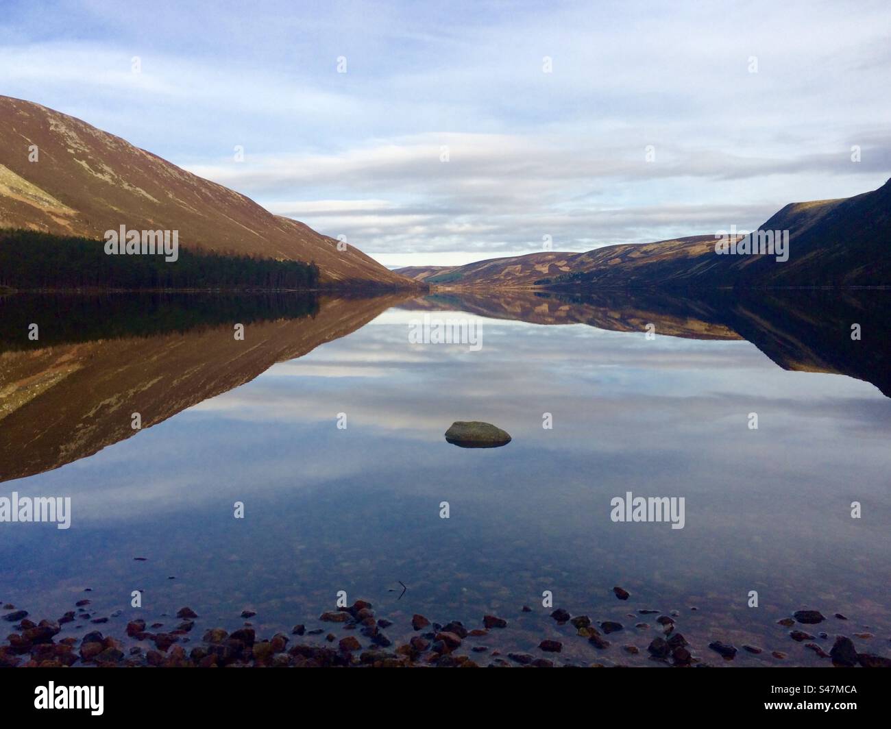 Loch Muick in Aberdeenshire, Scotland - Smartphone Captured Stock Image