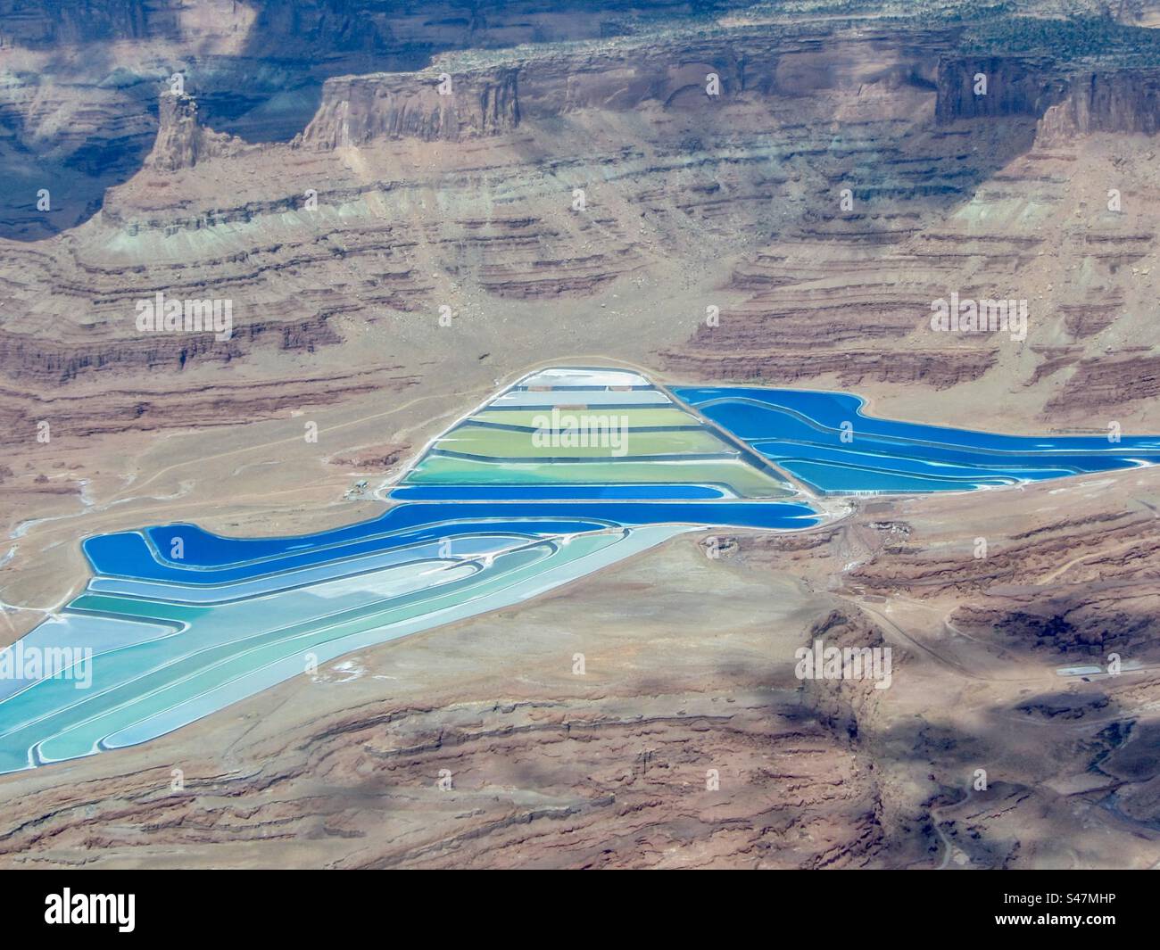 Salt Evaporation Ponds - Smartphone Captured Stock Image