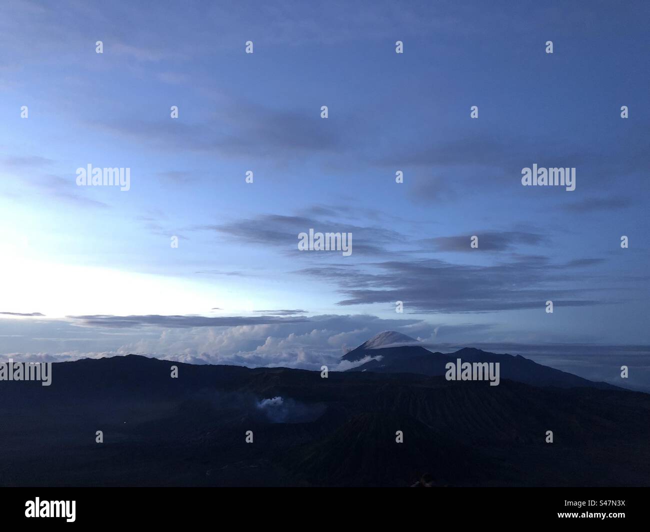 Morning view at Bromo Mountain, East Java, Indonesia.. Stock Photo