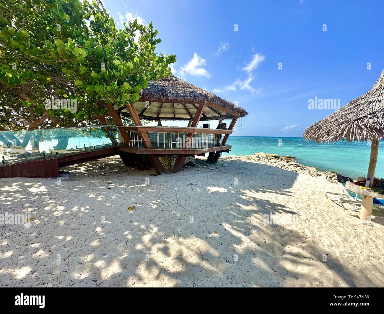 The Bunker Bar. Diva Beach. Aruba Stock Photo