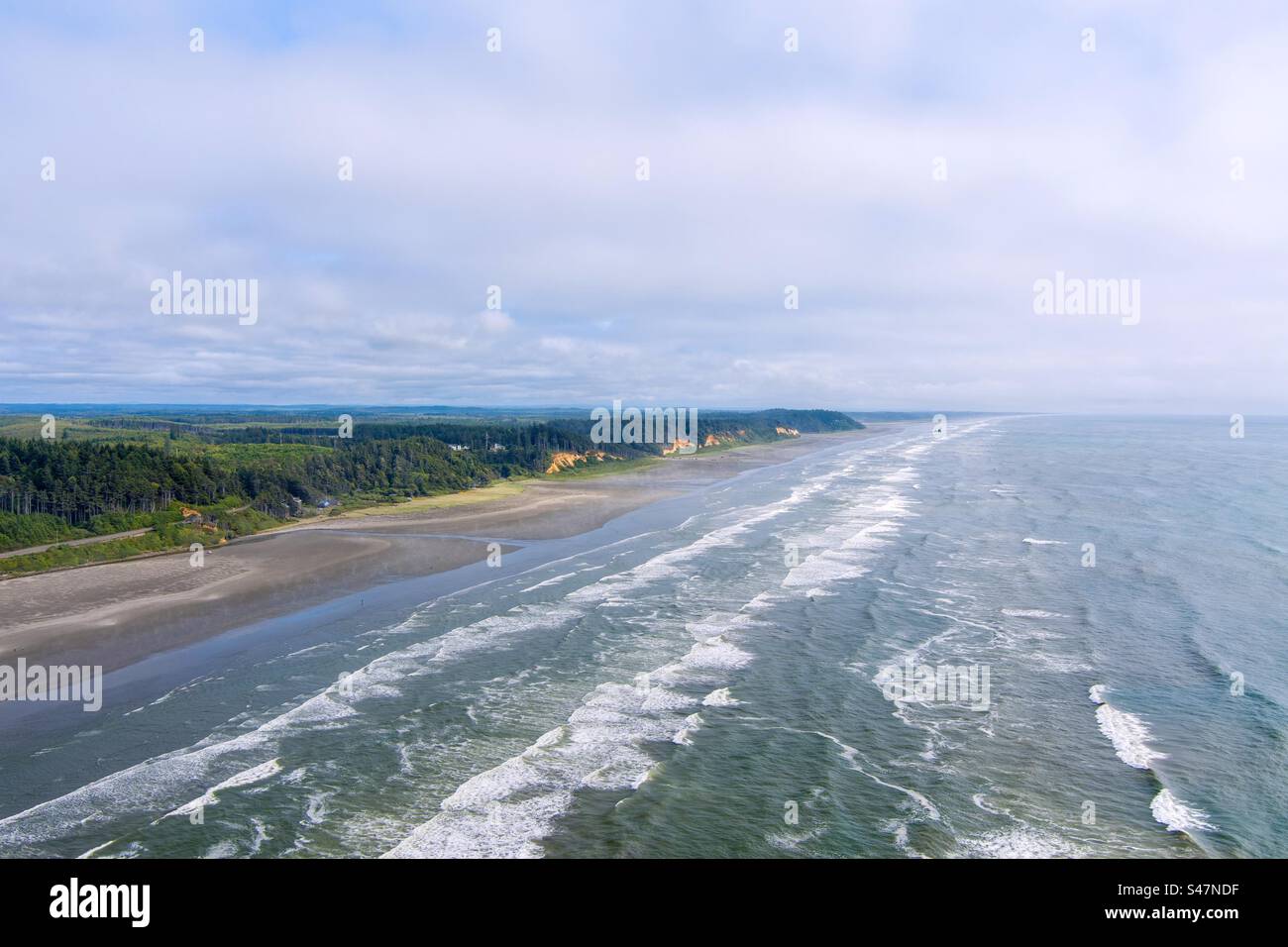 Aerial view of the beach in Washington State - Smartphone Captured Stock Image