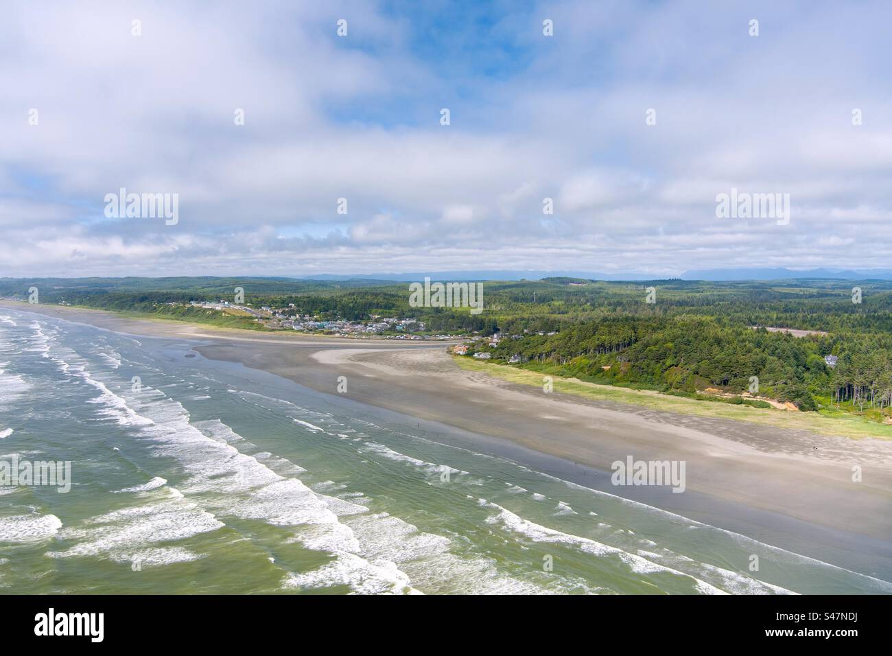 Aerial view of the beach in Washington State - Smartphone Captured Stock Image