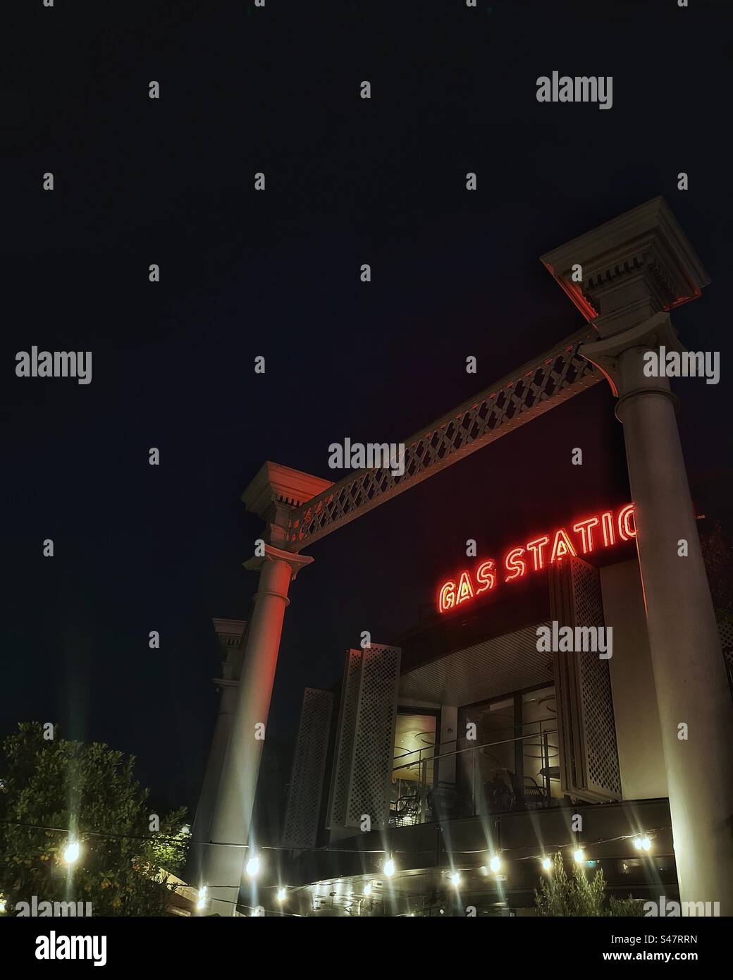 Gas Station bar in Kings Cross, London. The old gas holders’ structure