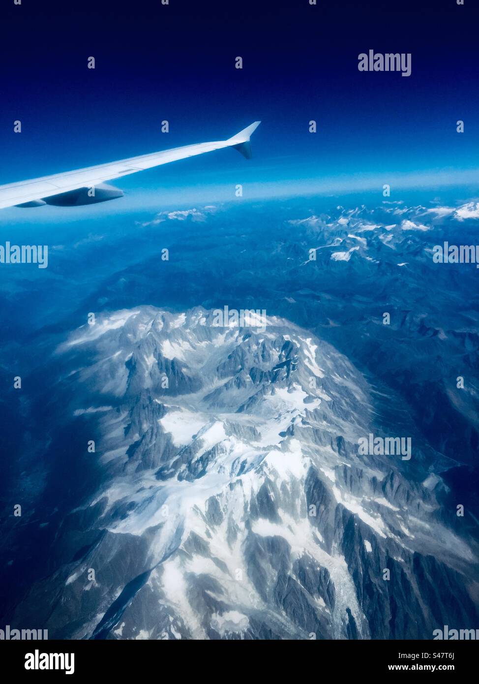 Aerial view of the Alps - Smartphone Captured Stock Image