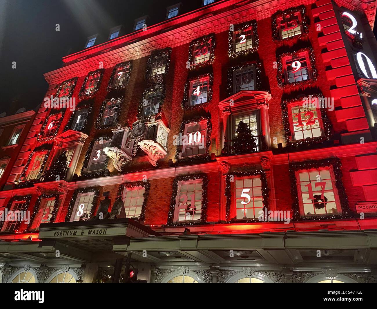 Fortnum and Mason transformed into an Advent Calendar for Christmas