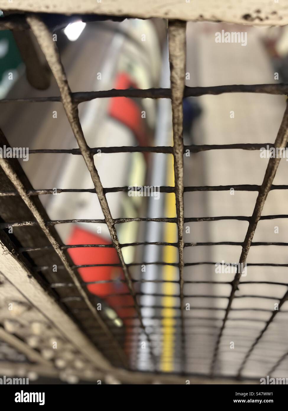 Looking down at Hampstead underground Platform London - Smartphone Captured Stock Image