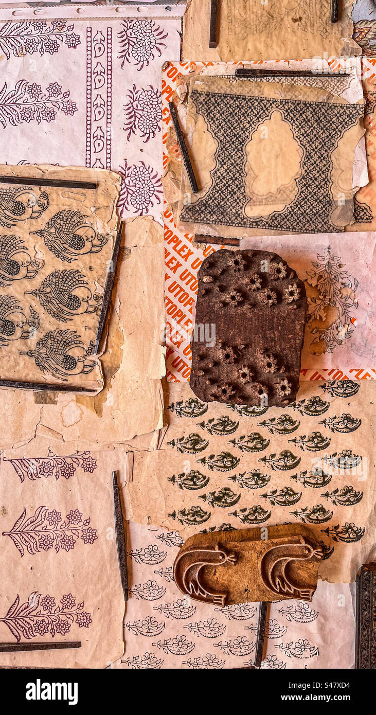 woodblock printing - Smartphone Captured Stock Image