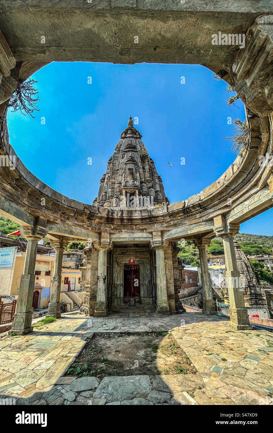 a ruined temple at Jaipur in Rajasthan - Smartphone Captured Stock Image