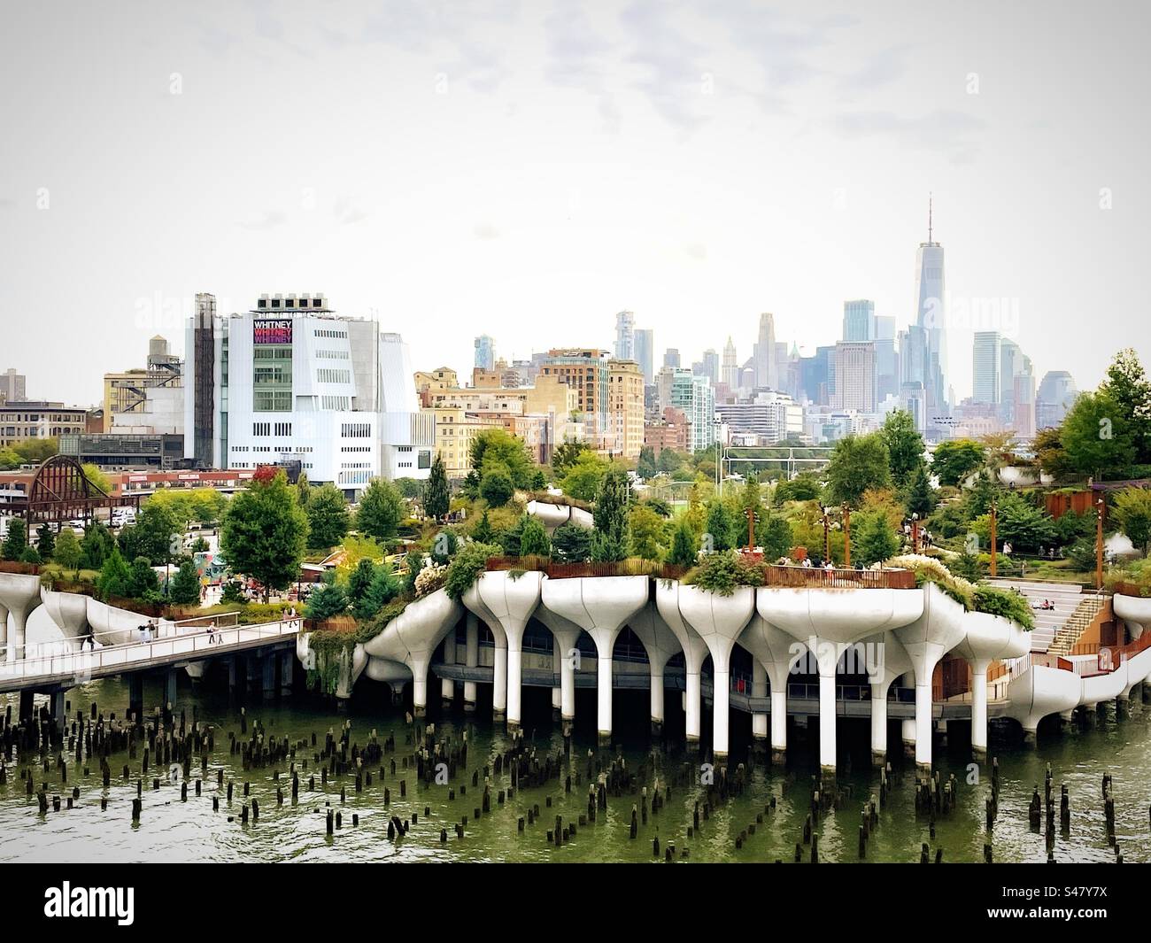 Little island is a unique urban oasis located in the Hudson River Park area, 2023, New York City, USA - Smartphone Captured Stock Image