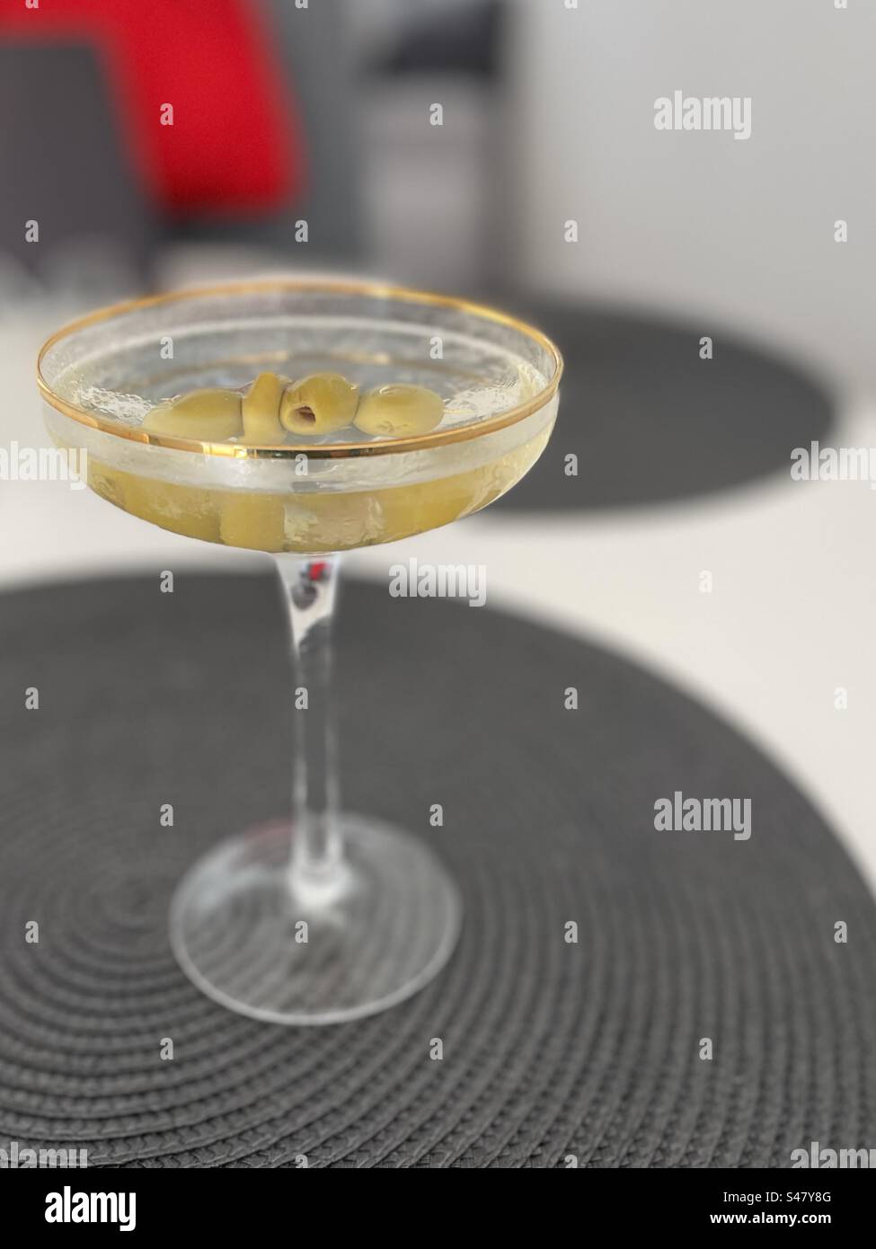 Shaken not stirred - a perfect dirty martini Stock Photo