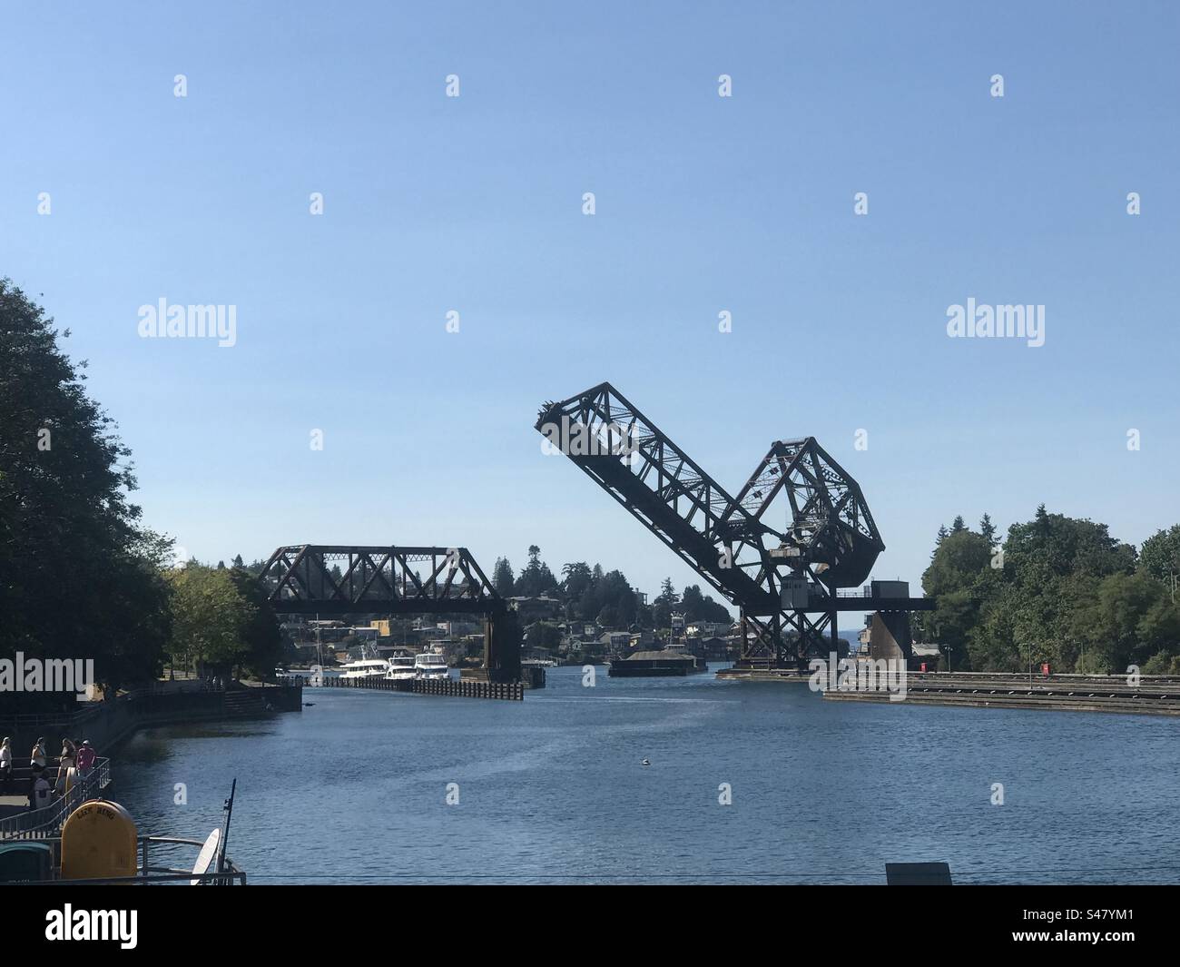 Salmon Bay Bridge in Seattle, WA, USA. Stock Photo