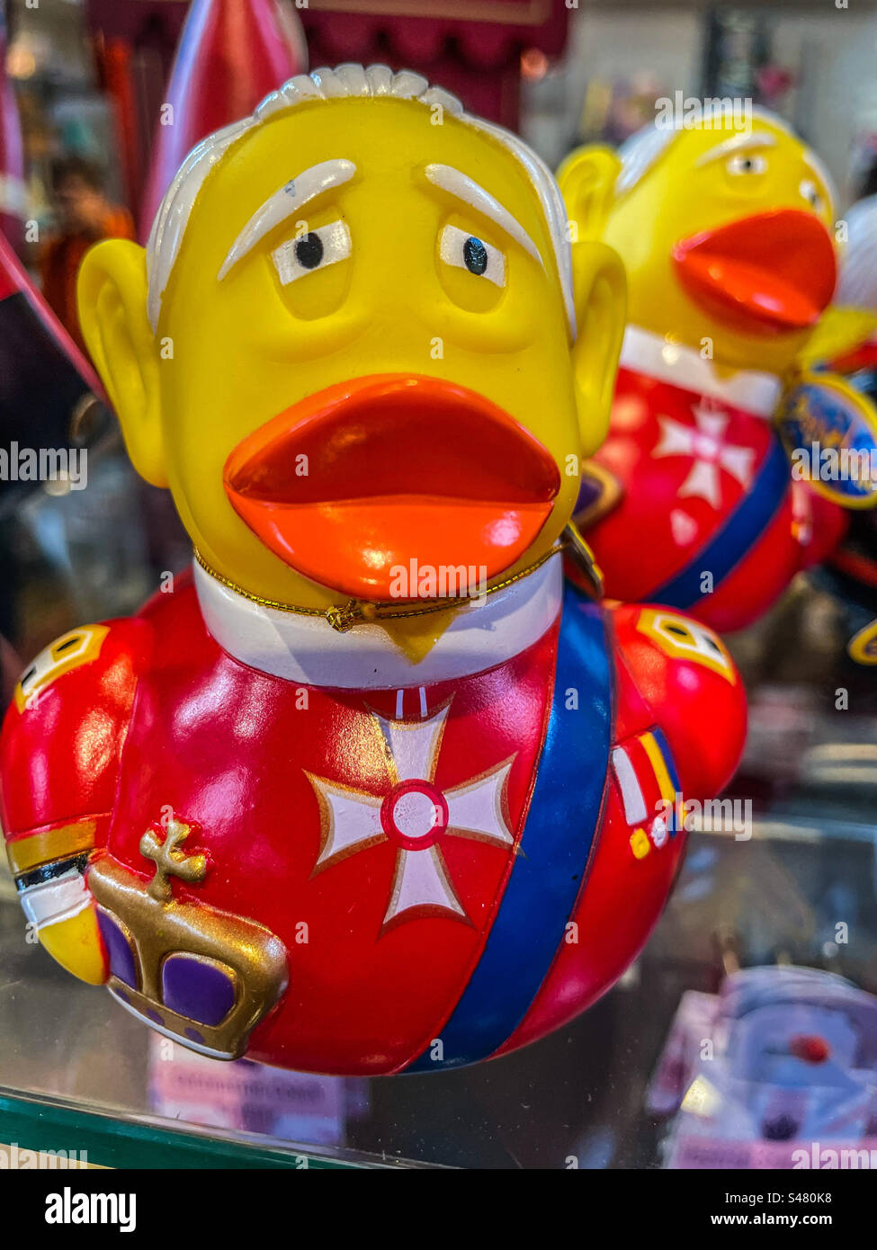 King Charles rubber duck Stock Photo
