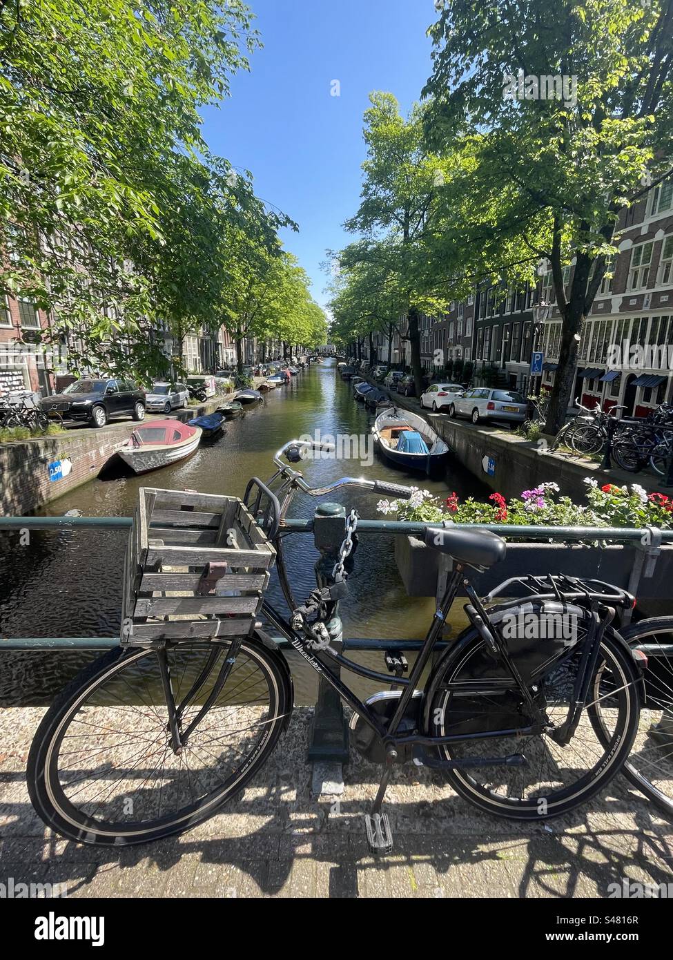 Bikes and Canals of Amsterdam Stock Photo