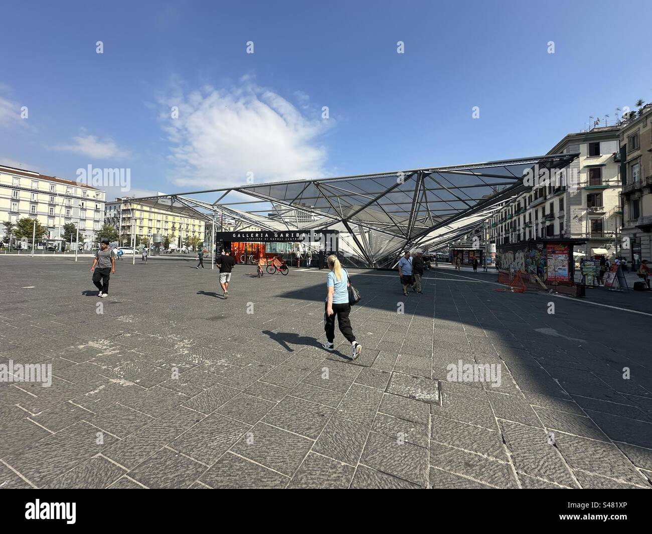 A vibrant street-level view of Napoli Piazza Garibaldi, Naples, Italy, captured in October 2023: Phillip Roberts - Smartphone Captured Stock Image