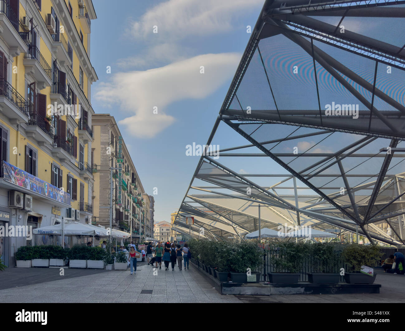 Galleria Garibaldi, shopping plaza in  Naples, Italy - Smartphone Captured Stock Image