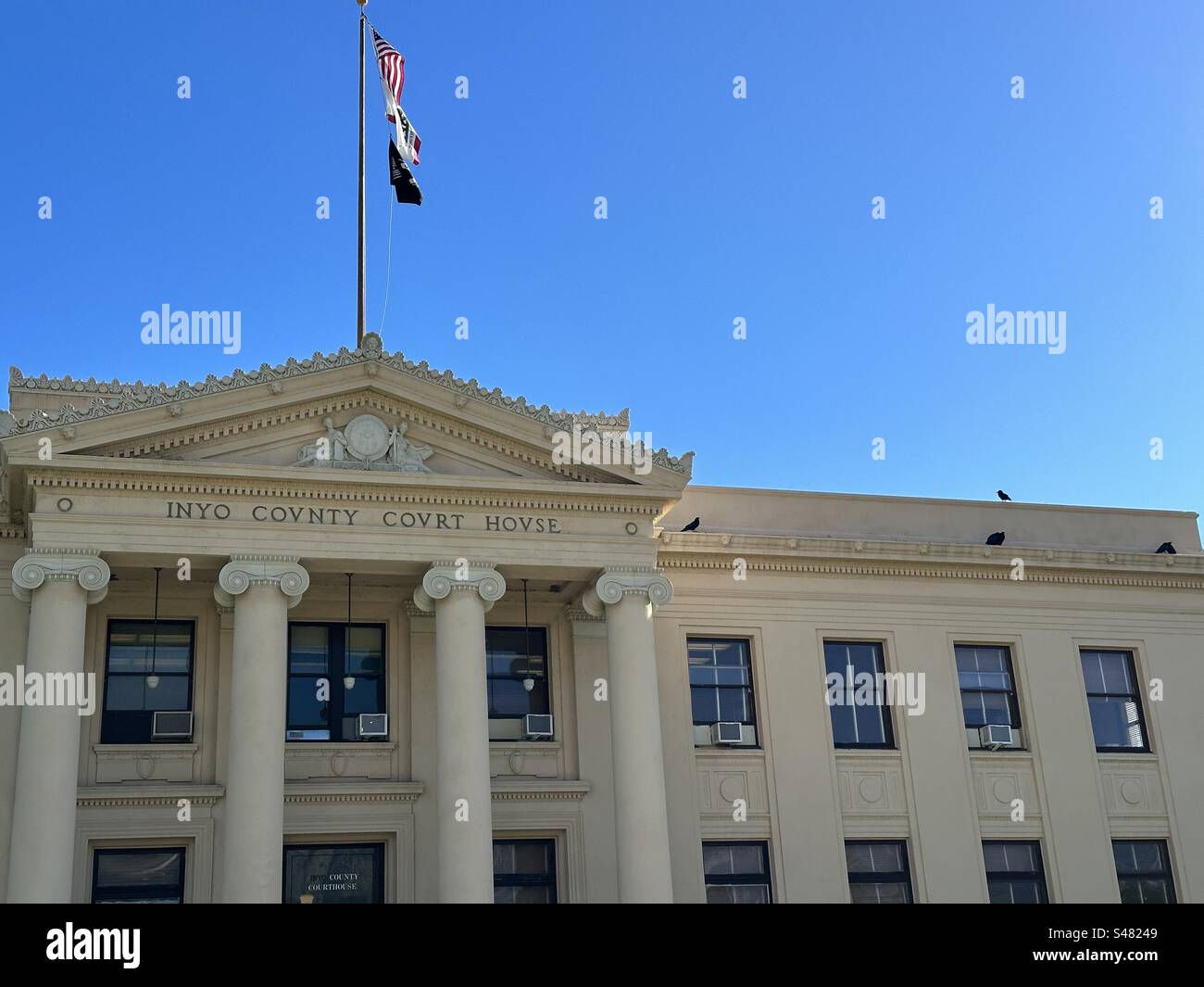 The Inyo County Courthouse in Independence, California, was built in 1922 in classical revival style. Stock Photo