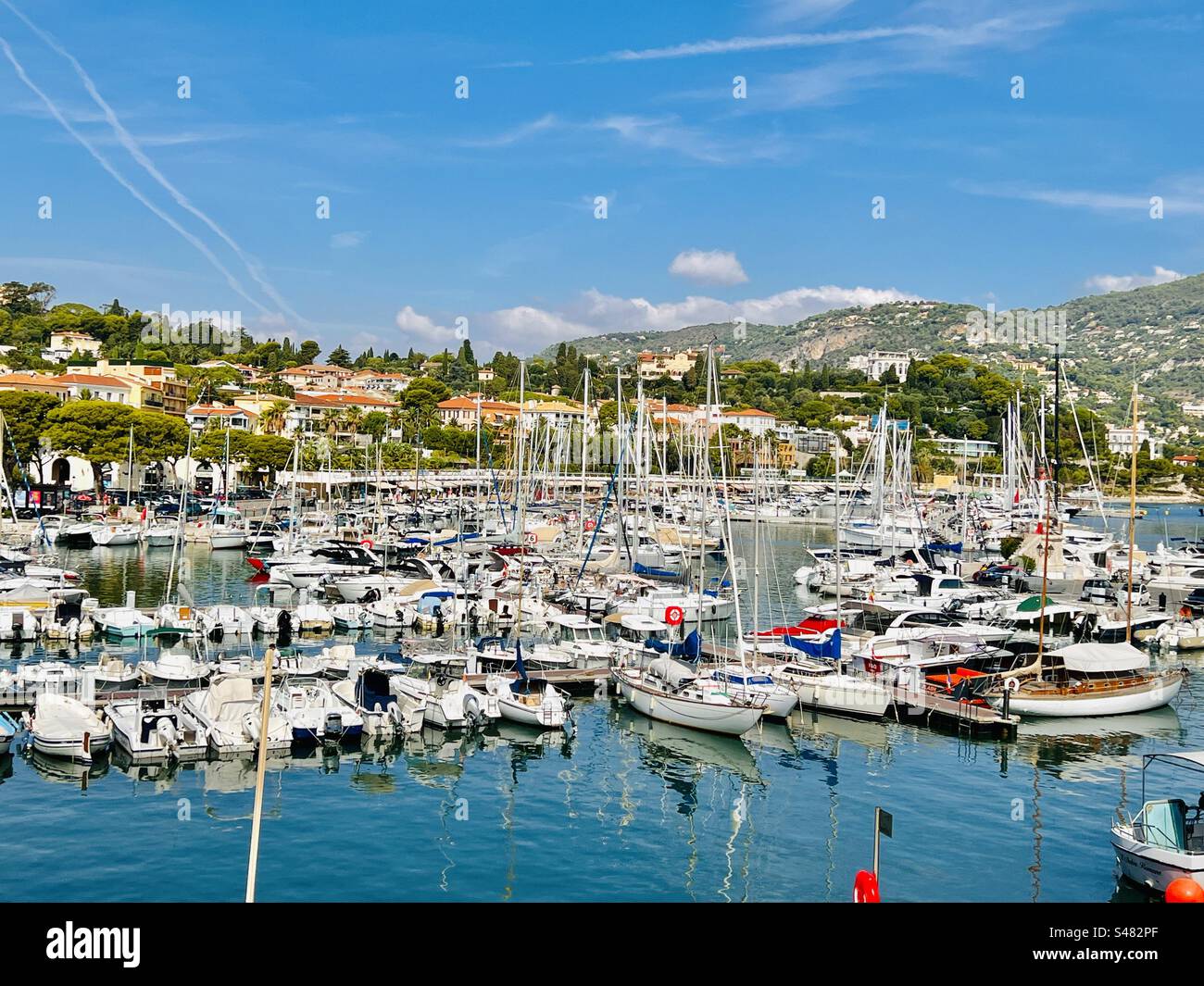 StJeanCapFerrat harbour with luxury millionaire yachts moored in the