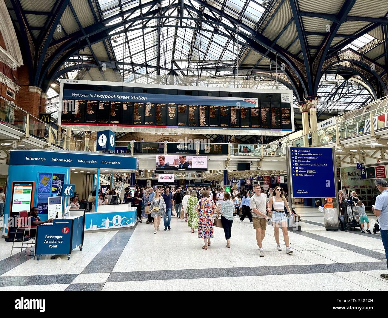 Interior of Liverpool Street Train station - Smartphone Captured Stock Image