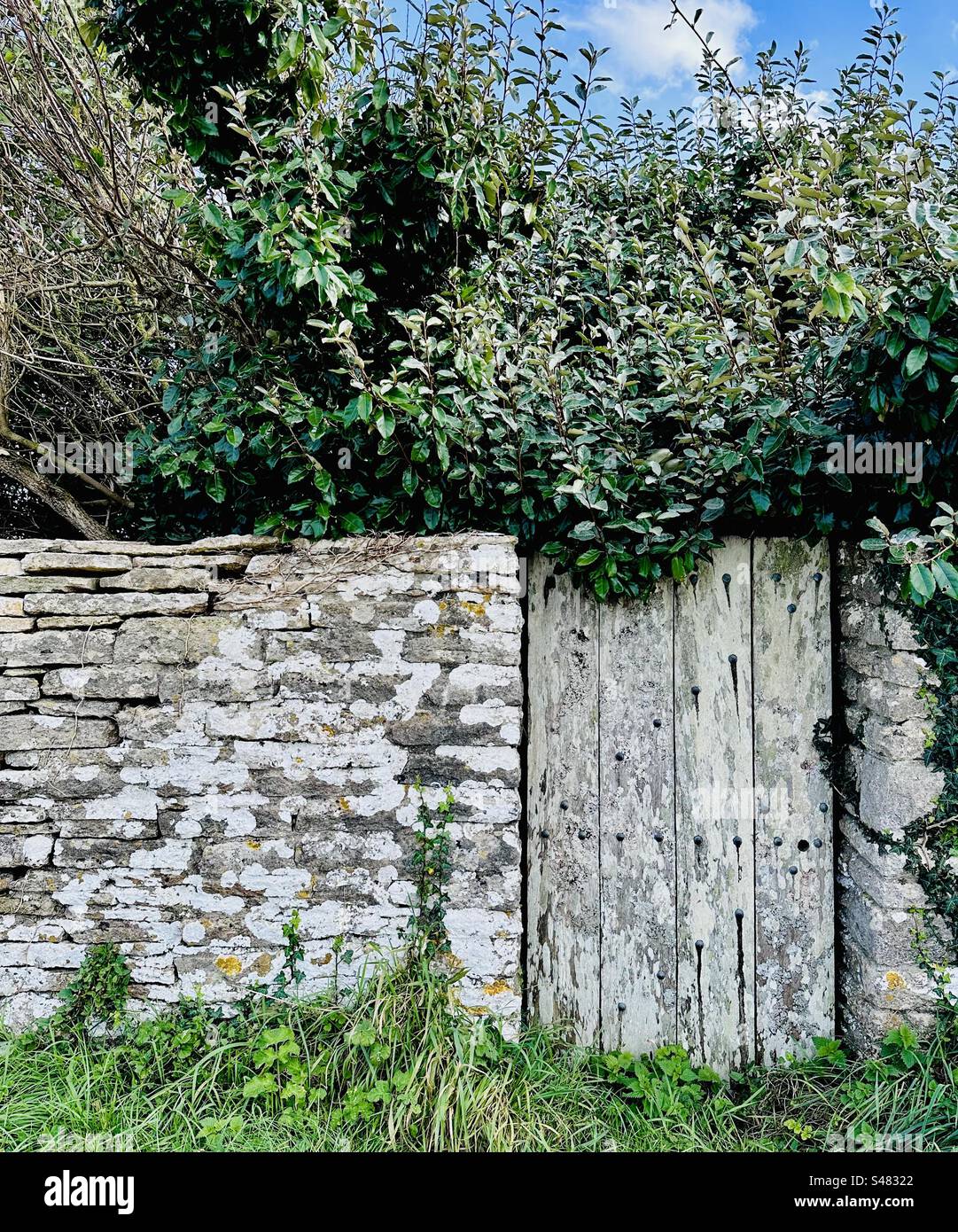 Drystone wall and gate Stock Photo
