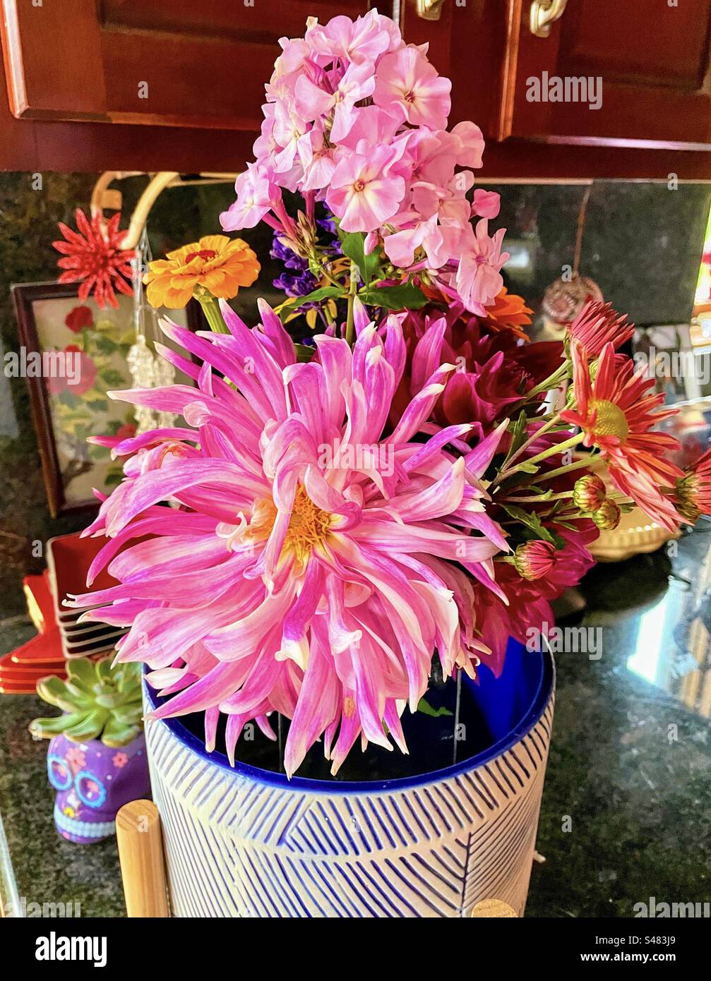 Dahlia and phlox - Smartphone Captured Stock Image