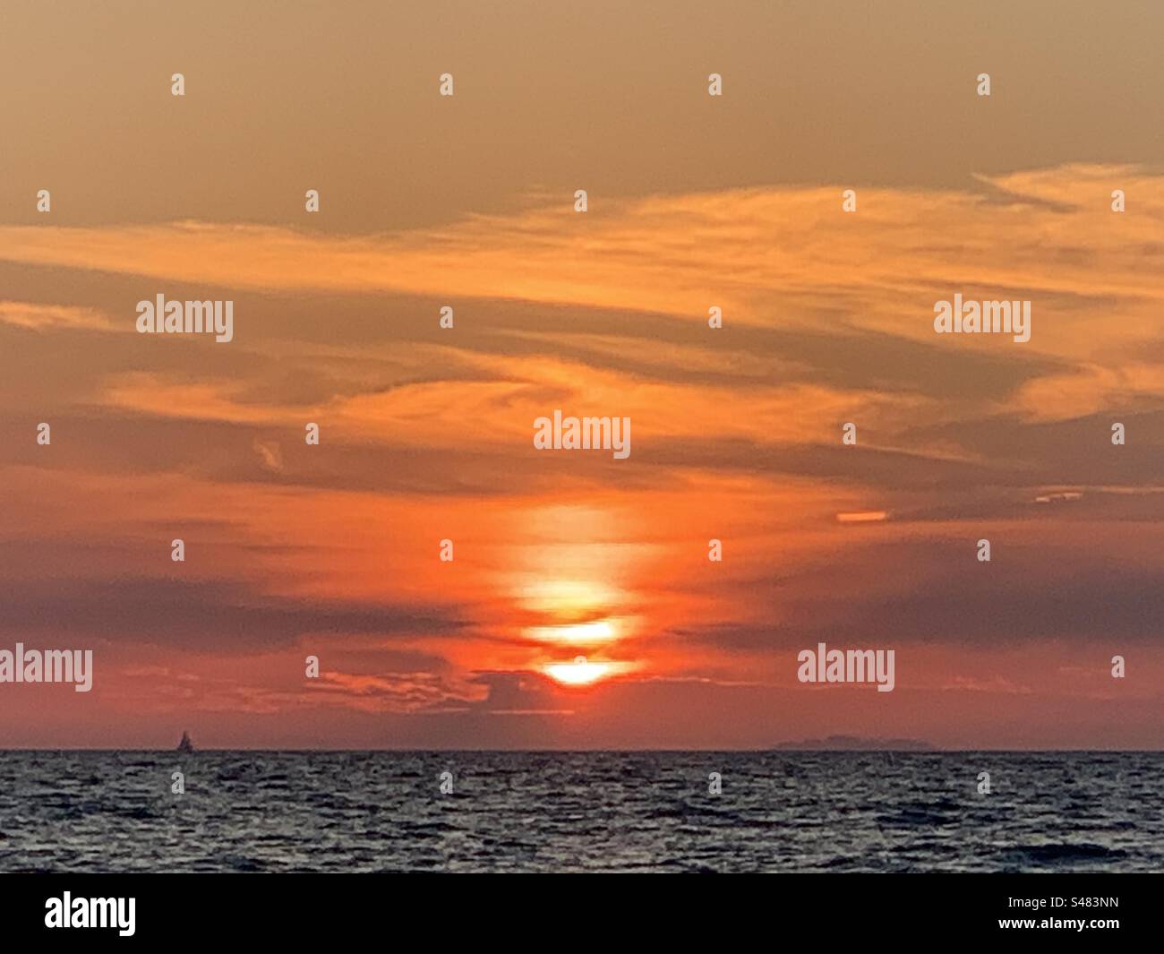 Wonderful Sunset in Tuscany, Italy Stock Photo