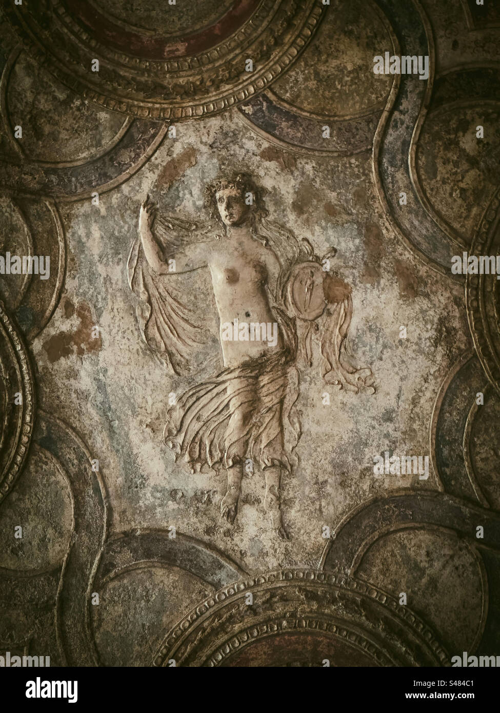 The Stabian Baths Pompeii ceiling detail - Smartphone Captured Stock Image