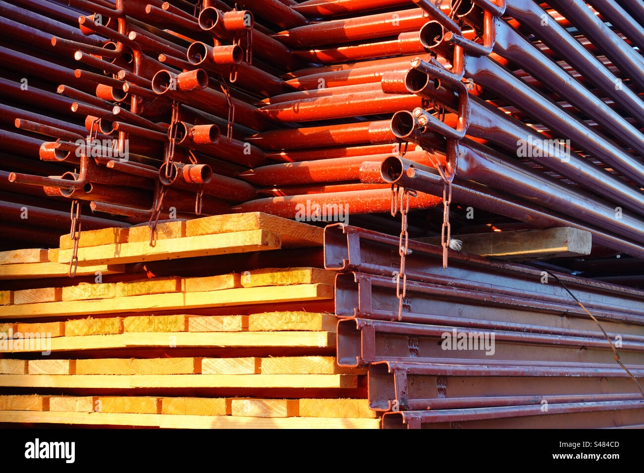 Construction material at construction site Stock Photo Alamy