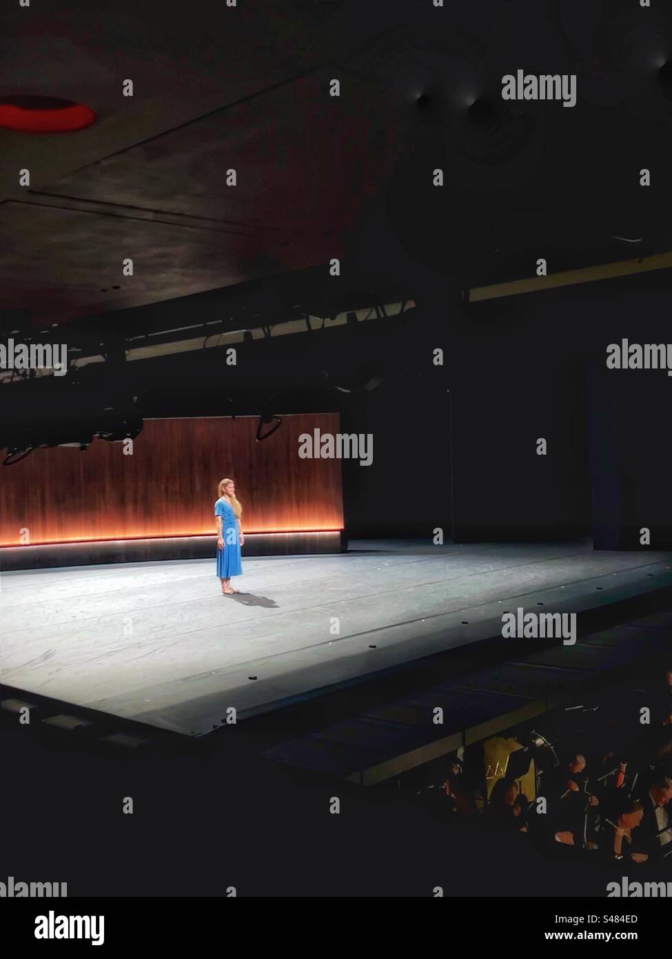 Taking centre stage at the ballet in the Royal Opera House in Covent Garden, London. The curtain call for ‘The Cellist’ by the Royal Ballet. - Smartphone Captured Stock Image