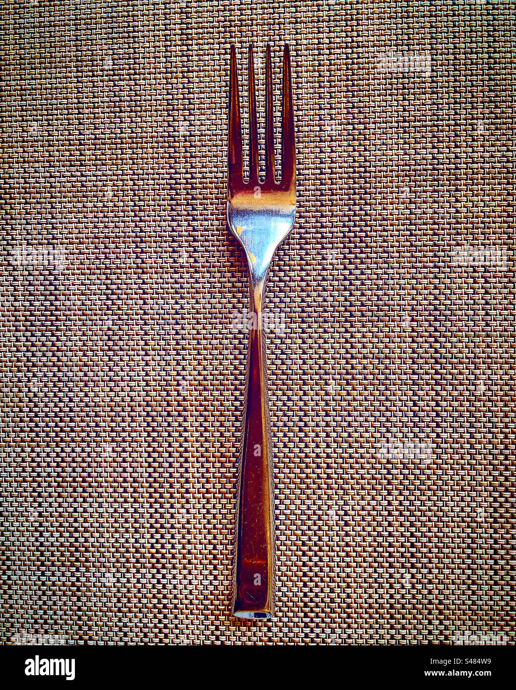 a simple fork top view - Smartphone Captured Stock Image