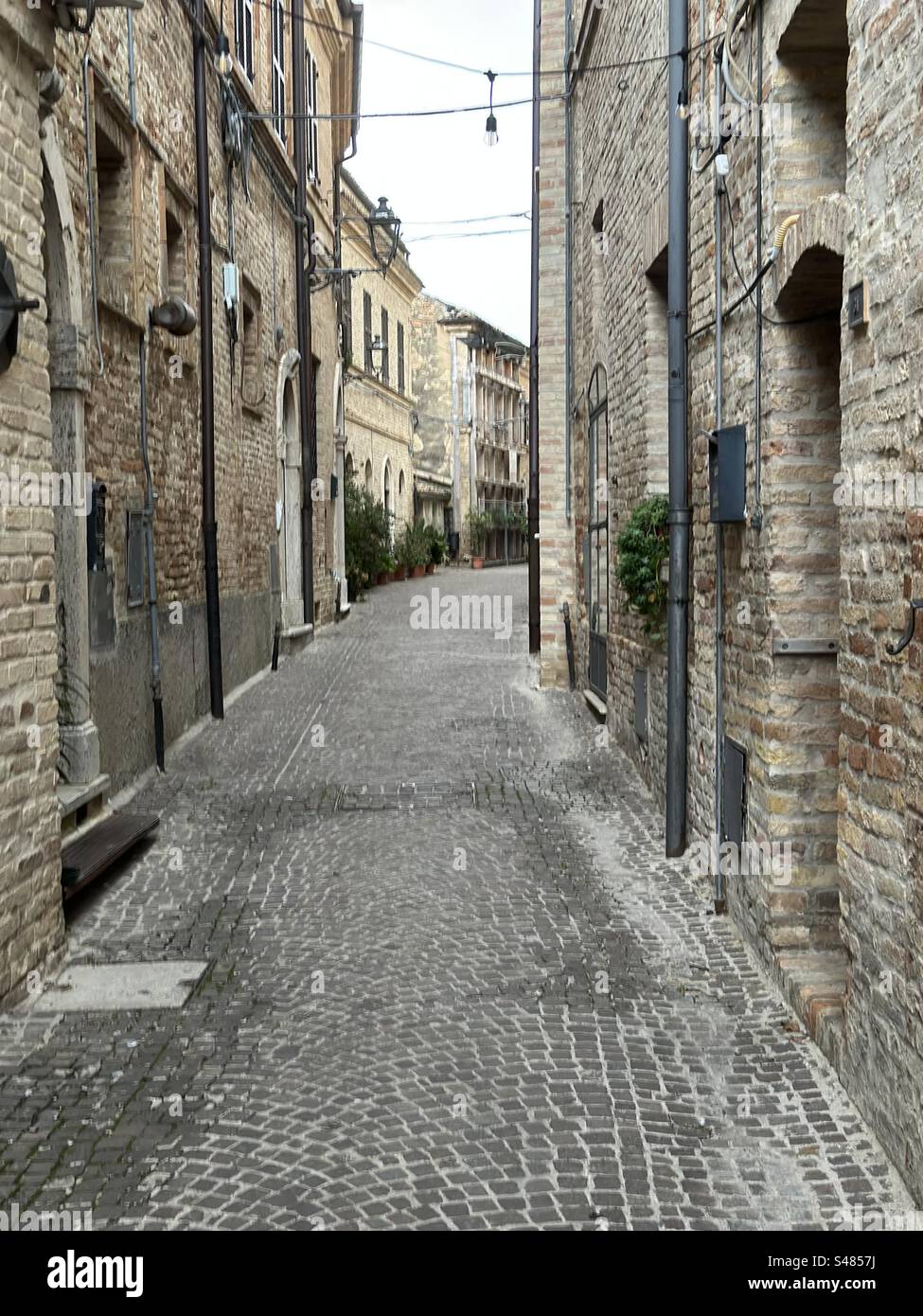Empty alley view, Acquaviva Picena,Marche region, Italy Stock Photo
