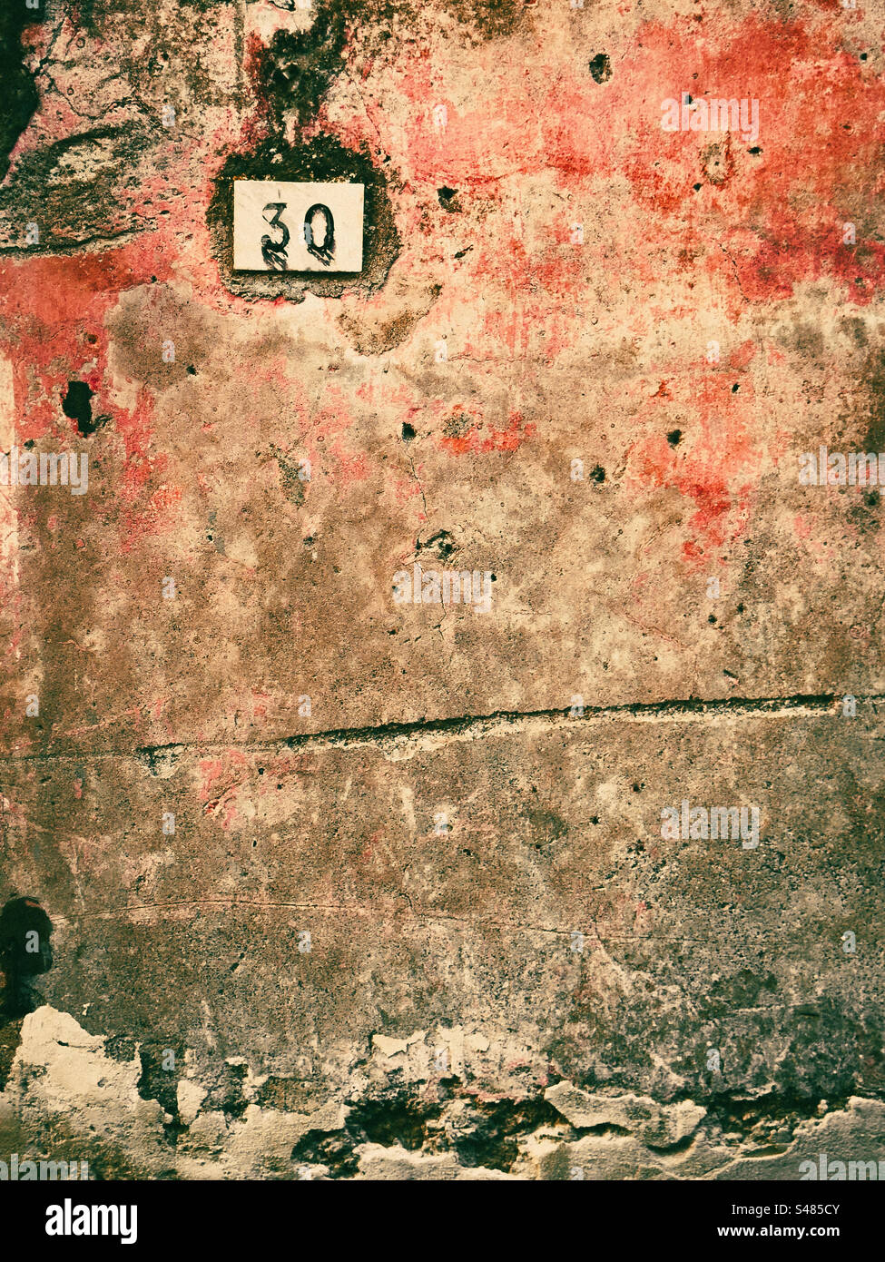 30 Red painted wall: Phillip Roberts - Smartphone Captured Stock Image